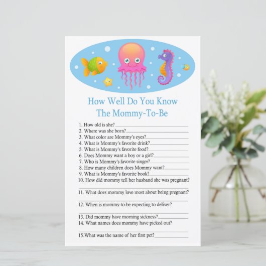 海の下で赤ちゃんシャワーガムをどれだけ知っているか (スタンド正面)