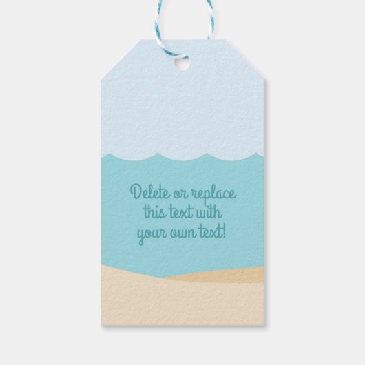 海の下で赤ちゃんシャワーギフトラベル青と緑 ギフトタグ (裏面)