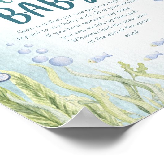 海の下で赤ちゃんシャワーゲームと言わない ポスター (角)