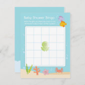 海の下で赤ちゃんシャワービンゴゲームカード インビテーションポストカード (正面/裏面)