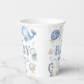 海の下で赤ちゃんシャワーブルー海 紙コップ (右)