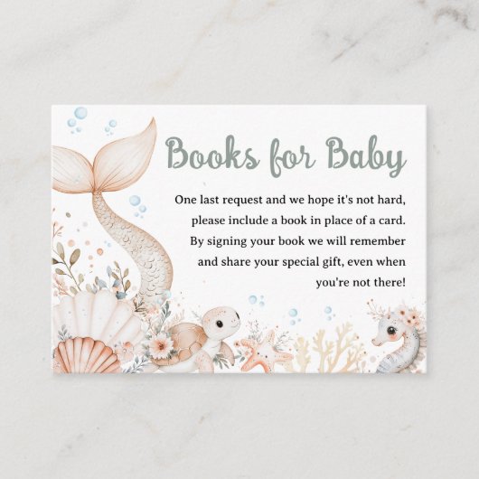 海の下で赤ちゃんシャワー女の子Boho本ベビー エンクロージャーカード (正面)