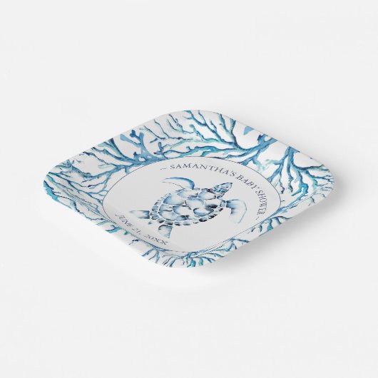 海の下で赤ちゃんシャワー広場 ペーパープレート (傾斜あり)