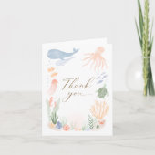 海の下で赤ちゃんシャワー折り畳まれたサンキューカード サンキューカード (正面)