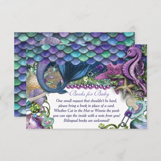 海の下で赤ちゃんシャワー挿入カード エンクロージャーカード (正面/裏面)