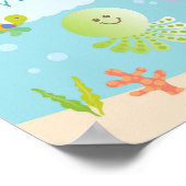 海の下で赤ちゃんシャワー歓迎のサイン ポスター (角)