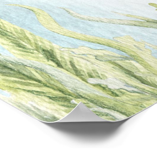 海の下で赤ちゃんシャワー歓迎の看板ポスター ポスター (角)