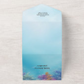 海の下で赤ちゃんシャワー海動物の少年 オールインワン招待状 (外側)