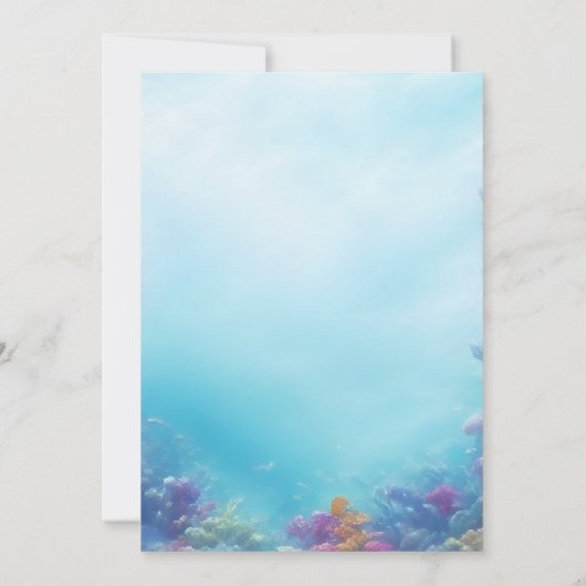 海の下で赤ちゃんシャワー海動物の少年 招待状 (裏面)