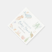 海の下で赤ちゃんシャワー海獣 スタンダードカクテルナプキン (角)