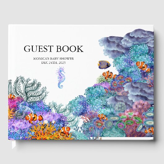 海の下で赤ちゃんシャワー航海の水の色 ゲストブック (正面)