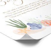 海の下で赤ちゃんシャワー言わないベビー標識 ポスター (角)