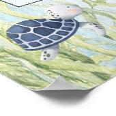 海の下で赤ちゃんシャワー賭けの正方形のサイン ポスター (角)