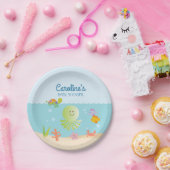 海の下で赤ちゃんシャワー青と緑 ペーパープレート (パーティー)