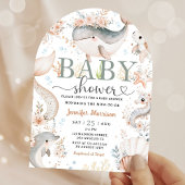 海の下で赤ちゃんシャワーBoho海女の子アーチ 招待状