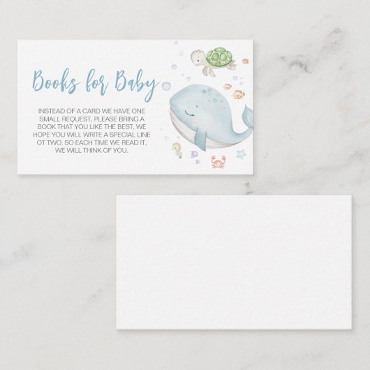 海の下で赤ん坊のシャワーの本ベビー エンクロージャーカード (正面/裏面)