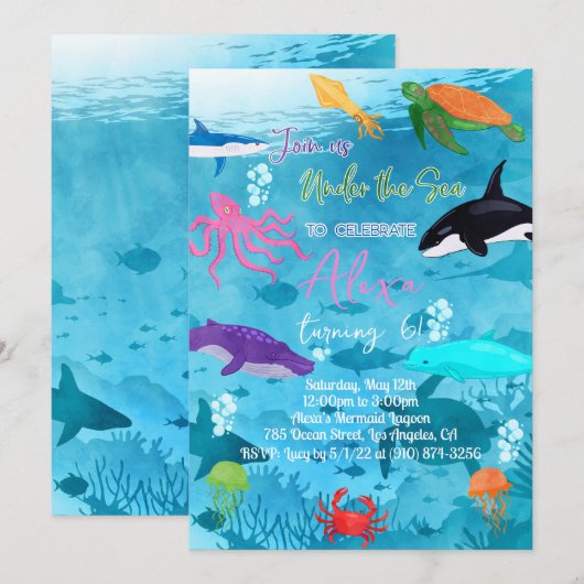 海の下で輝く 招待状 (正面/裏面)