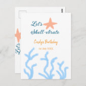 海の下で青い誕生日をお祝いしよう ポストカード (正面/裏面)