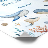 海の下で青い赤ちゃんシャワー歓迎 ポスター (角)