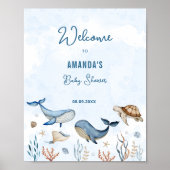 海の下で青い赤ちゃんシャワー歓迎 ポスター (正面)
