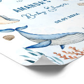 海の下で青い赤ちゃんシャワー歓迎 ポスター (角)