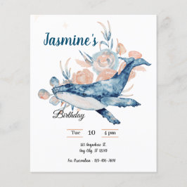 海の下で青ビーチクジラの赤ちゃんシャワー