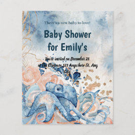 海の下で青ビーチクジラの赤ちゃんシャワー