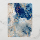 海の下で青ビーチクジラの赤ちゃんシャワー 箔招待状 (裏面)