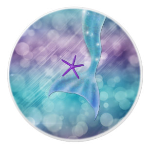 海の下で魅了される人魚の尾 セラミックノブ