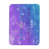 海の下で魅力日付磁石を保存 マグネット (縦)