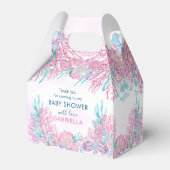 海の下で魅力的なベビーシャワーありがとう フェイバーボックス (裏面サイド)