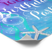 海の下で魅惑されたビーチウェルカムテーブルサイン ポスター (角)