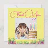 海の下で魔法の人魚の女の子の写真誕生日 サンキューカード (正面)