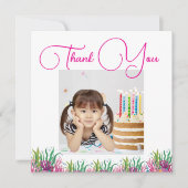 海の下で魔法の人魚の女の子の写真誕生日 サンキューカード (正面)