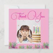 海の下で魔法の人魚の女の子の写真誕生日 サンキューカード (正面)