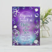 海の下で魔法の紫の甘い16誕生日 招待状 (スタンド正面)