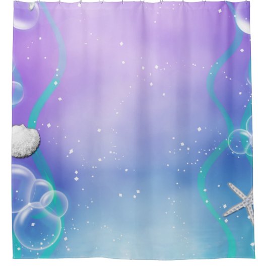海の下で魔法カスタム的ファンタジー シャワーカーテン (正面)