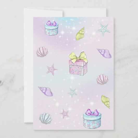 海の下で魔法人魚の誕生日パーティー 招待状 (裏面)