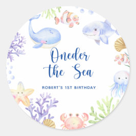 海の下で1歳の誕生日 Oneder The Sea ラウンドシール