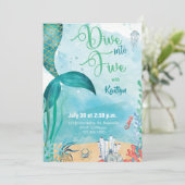 海の下で5人の人魚に飛び込む誕生日 招待状 (スタンド正面)