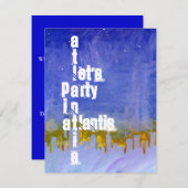 "海の下で"のアトランティスのテーマのパーティの招待状 招待状 (正面/裏面)