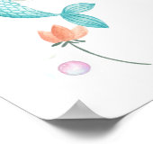 海の下で，人魚の誕生日，水色の人魚 ポスター (角)