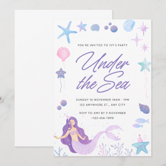 海の下で 招待状 (正面/裏面)