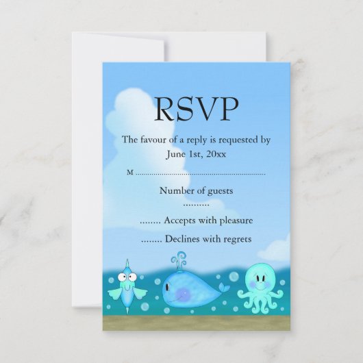 海の下でRSVP 出欠カード (正面)