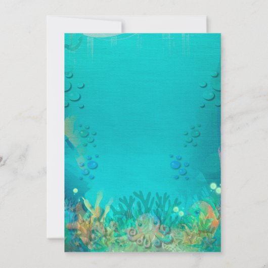 海の下と人魚の誕生日ガールパーティー サンキューカード (裏面)