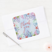 海の下にありがとうステッカー スクエアシール (封筒)