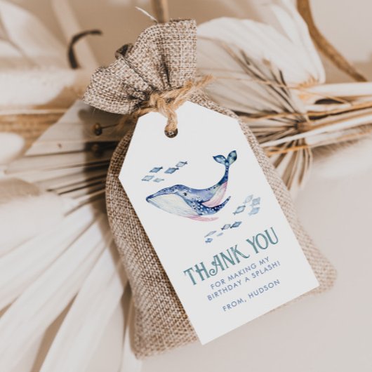 海の下にありがとうラベル ギフトタグ