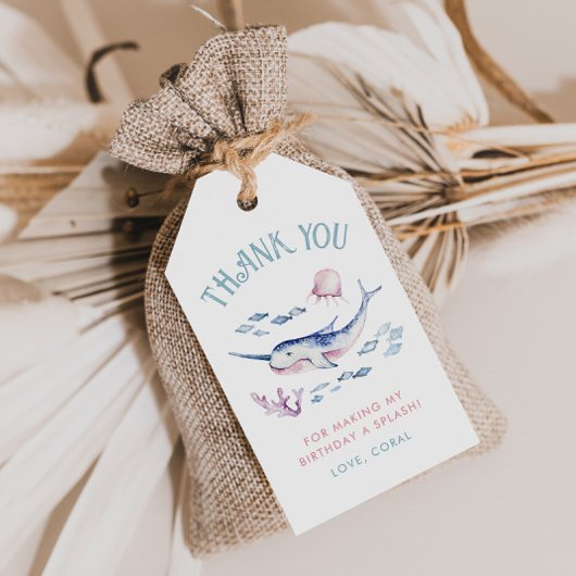 海の下にありがとうラベル ギフトタグ