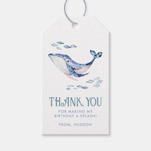 海の下にありがとうラベル ギフトタグ (正面)