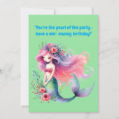 海の下にかわいい人魚の誕生日グリーティングカード カード (正面)